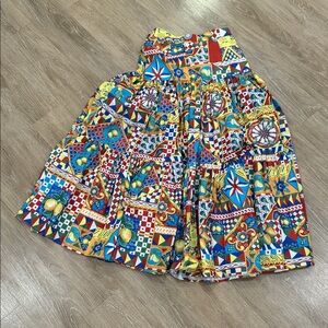 Vibrant Multicolor Patchwork Maxi Skirt